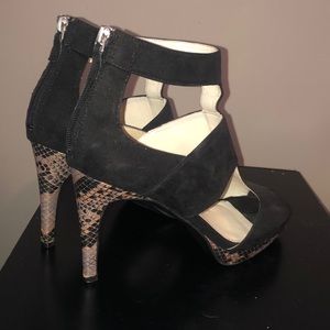 Black high heel shoes